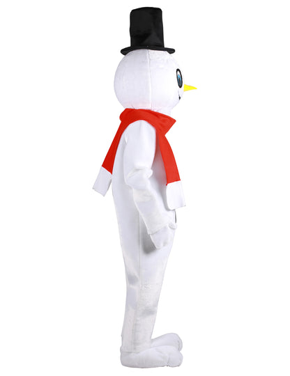 Luxe sneeuwpop mascotte pak voor volwassenen