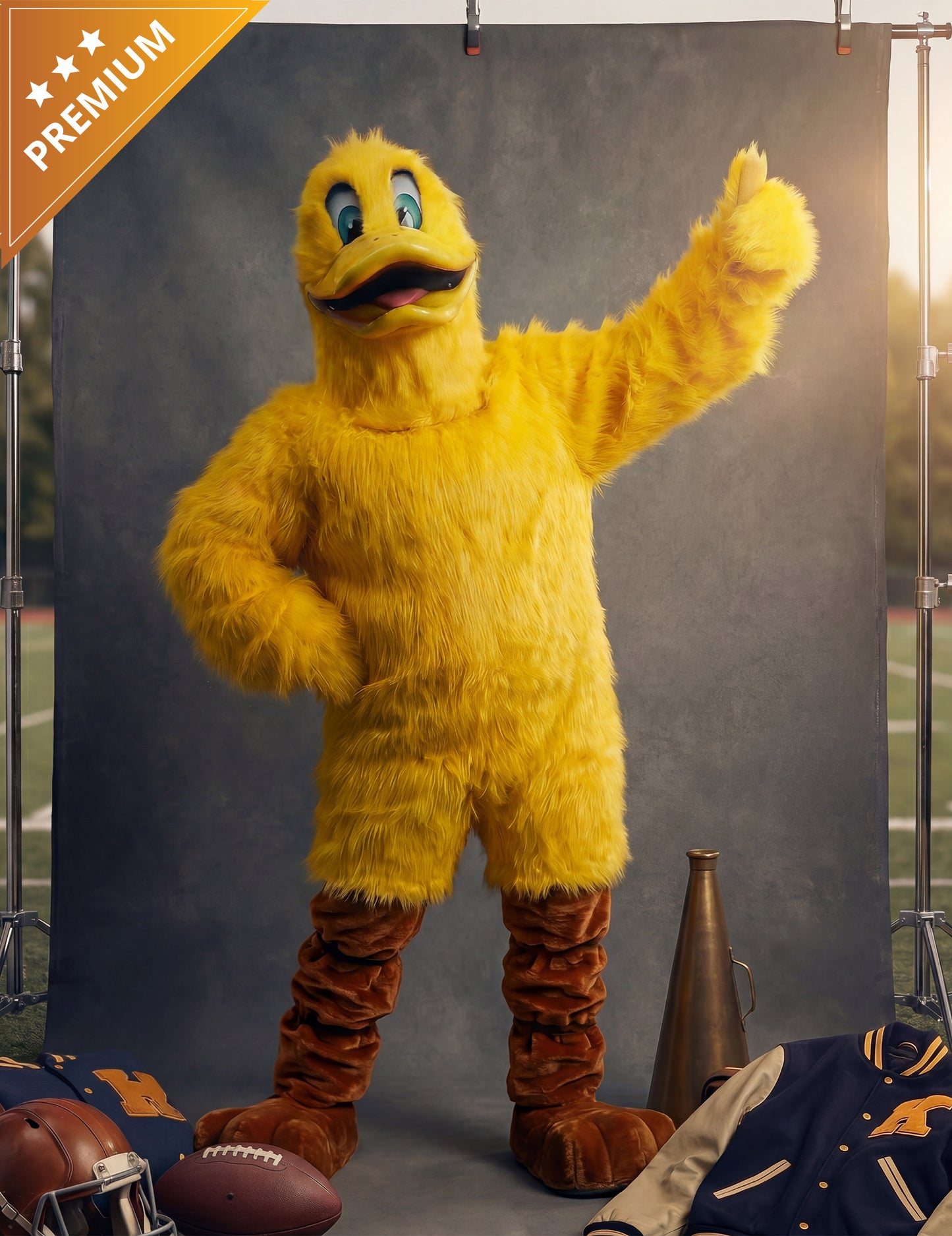 Déguisement mascotte canard jaune adulte