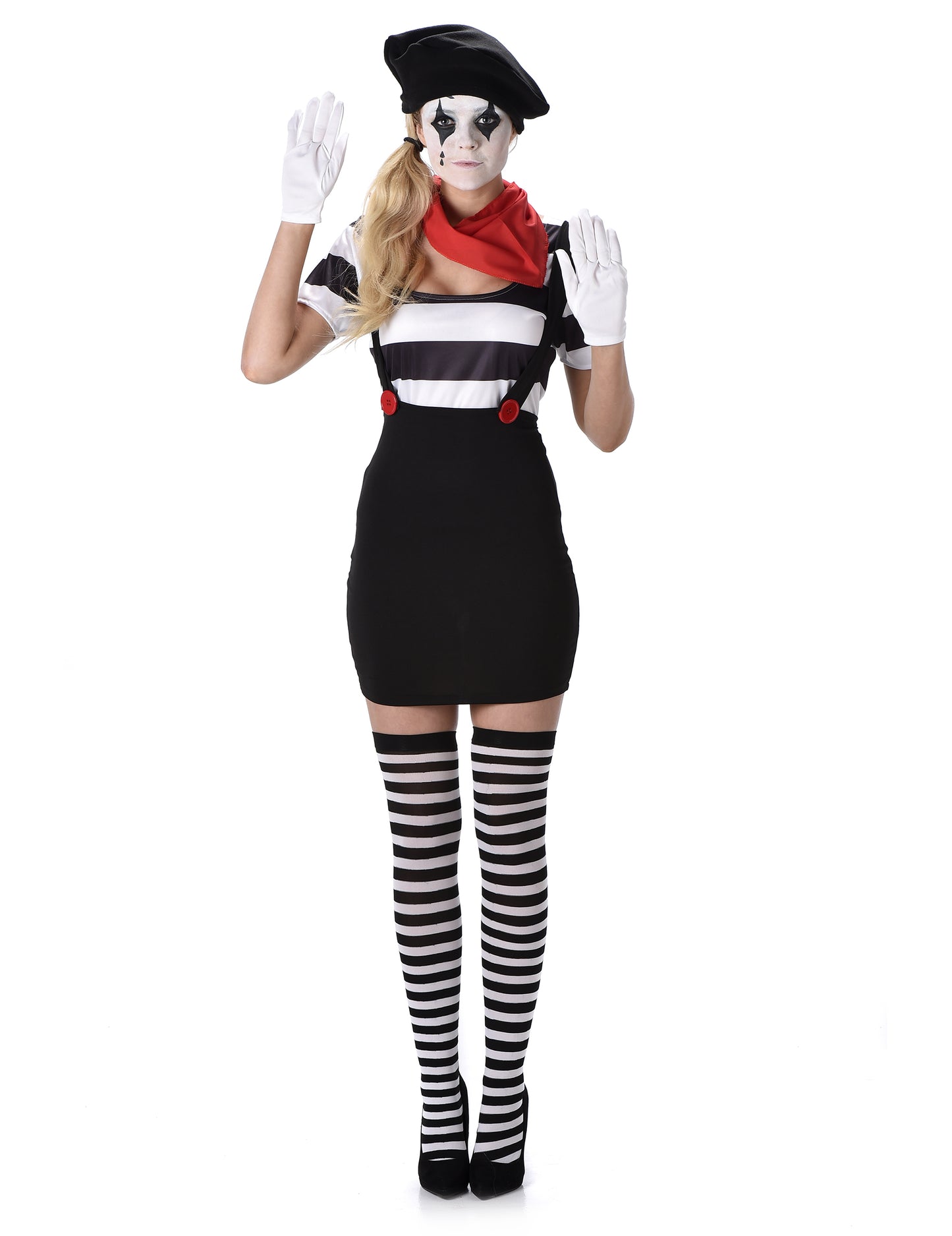Déguisement mime noir et blanc femme
