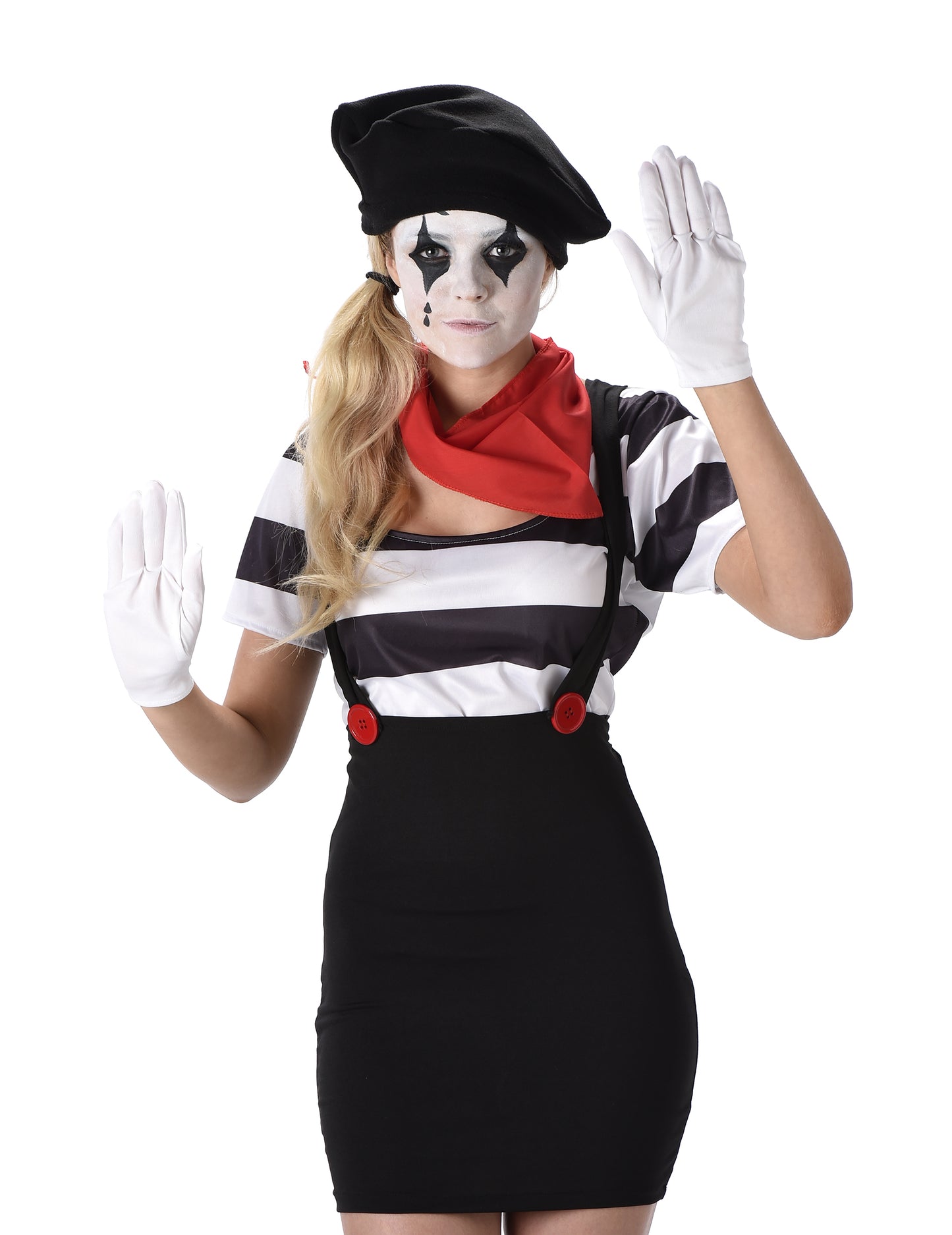 Déguisement mime noir et blanc femme