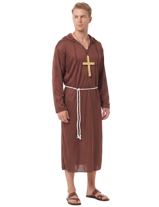 Déguisement moine marron clair homme