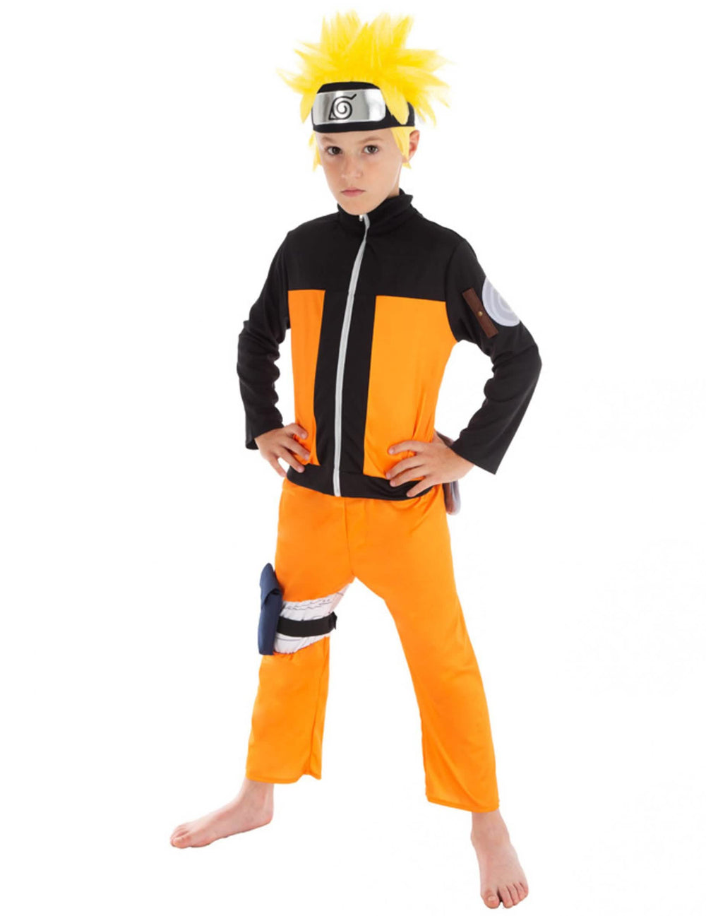 Naruto™-kostuum voor kinderen in oranje en zwart met hoofdband