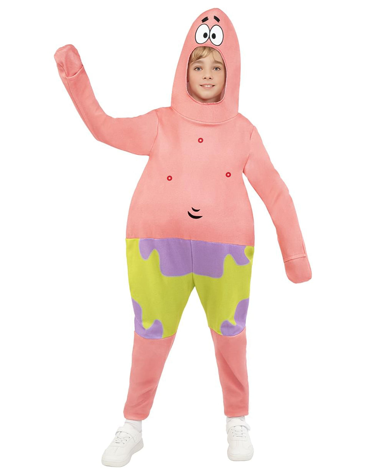 Déguisement Patrick Bob l'Éponge pour enfant rose avec short vert et violet