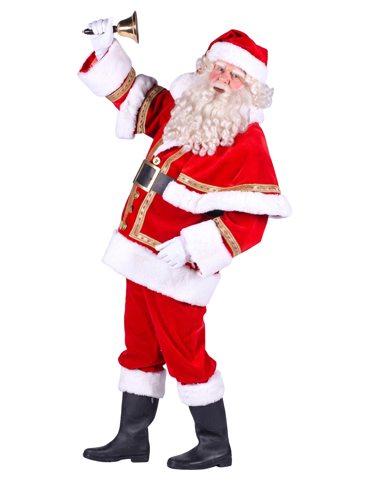 Luxe Kerstman kostuum met cape voor heren