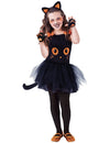 Déguisement petit chat noir avec accessoires pour fille noir et orange avec tutu