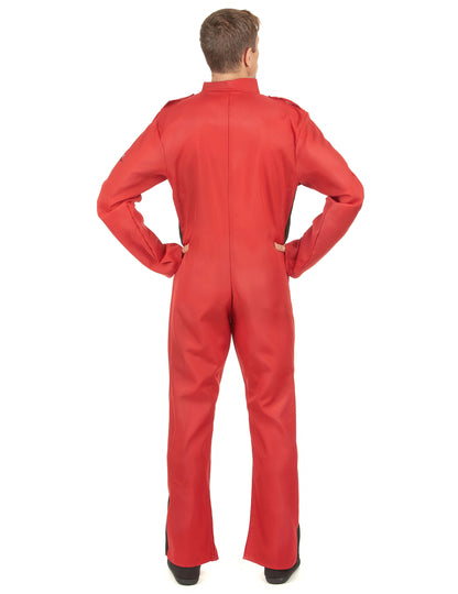 Vue de dos du déguisement pilote de course pour homme