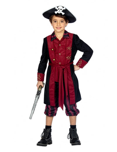 Déguisement Pirate bordeaux et noir garçon