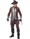 Déguisement pirate luxe argent et marron homme