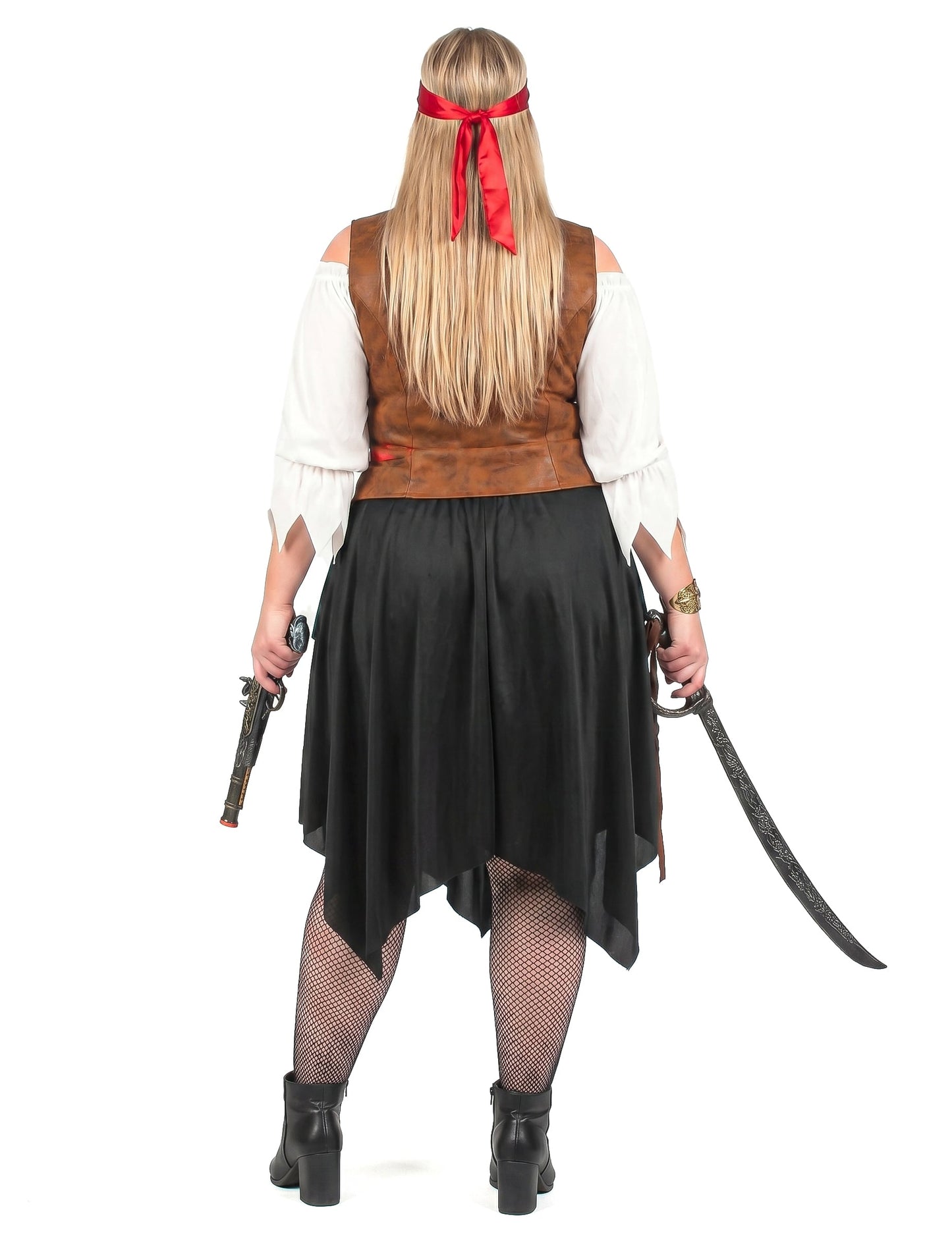 Déguisement pirate rayé bleu et noir grande taille femme