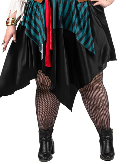 Déguisement pirate rayé bleu et noir grande taille femme