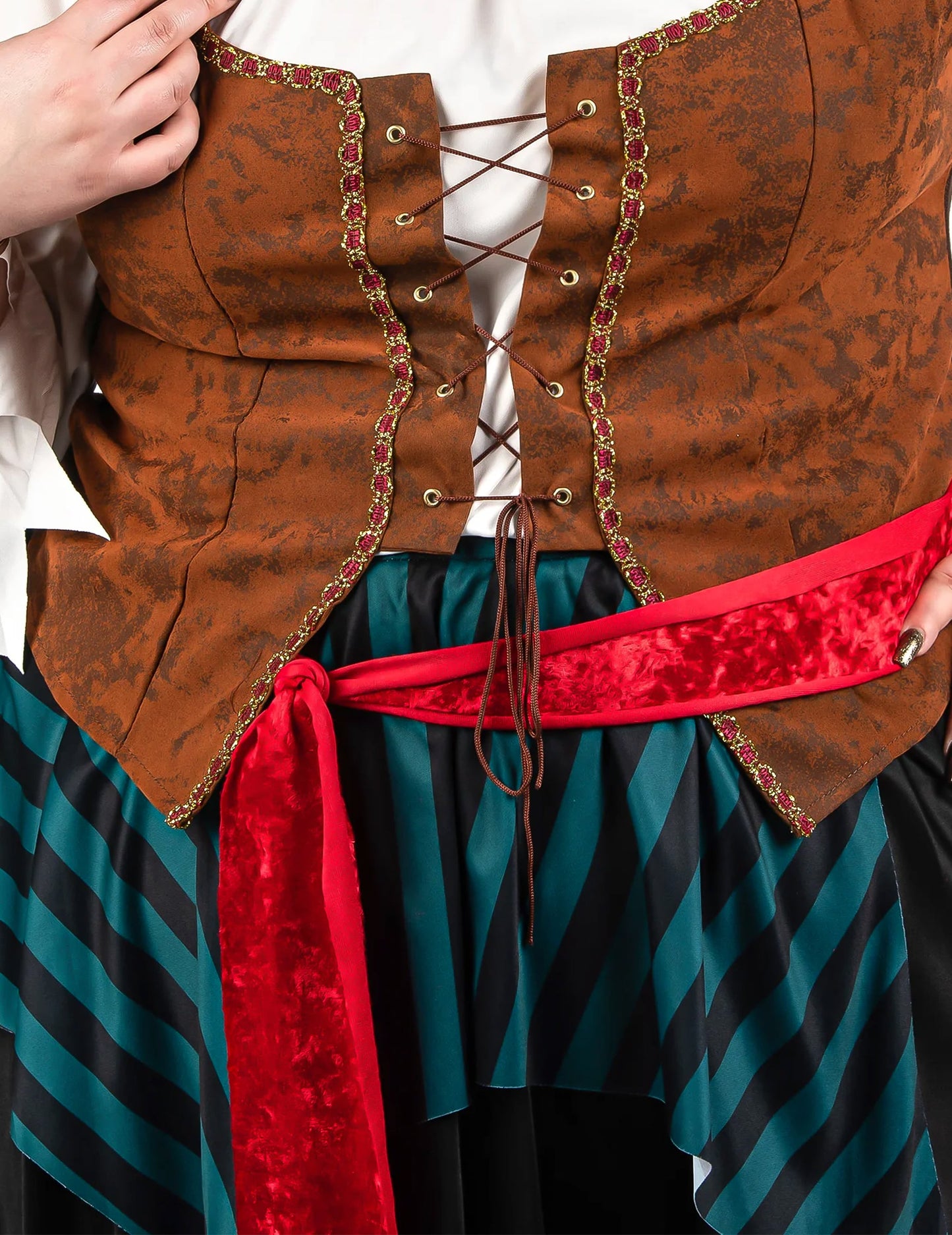 Déguisement pirate rayé bleu et noir grande taille femme