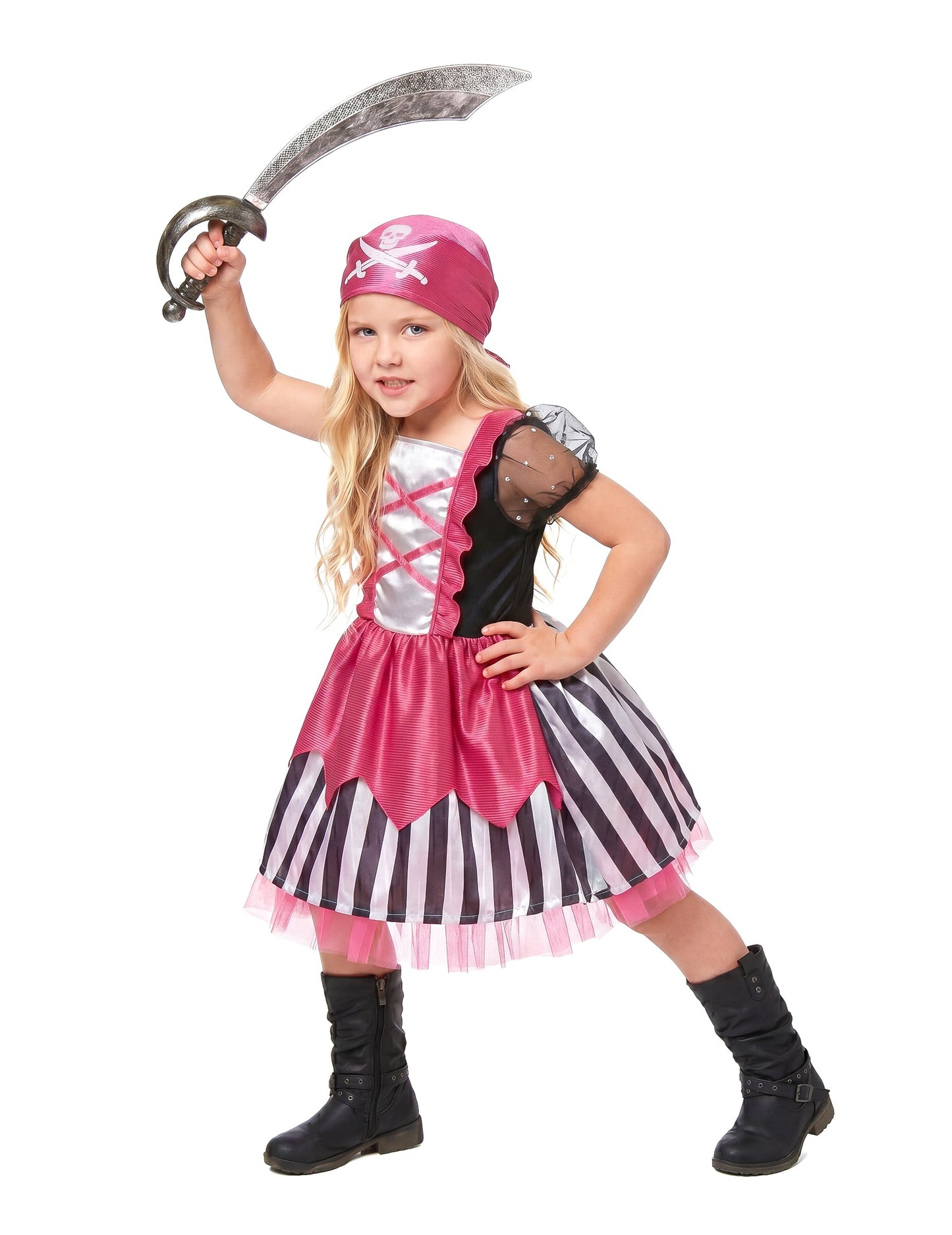 Déguisement pirate robe rose fille