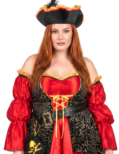 Rood piratenkostuum voor dames grote maten