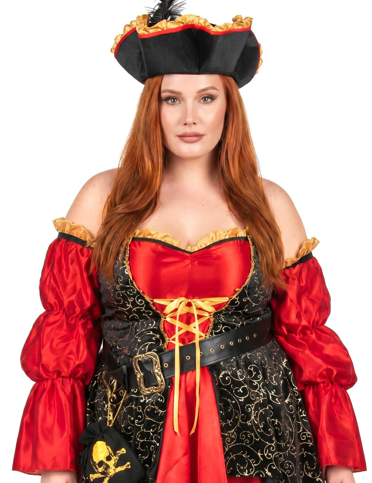 Déguisement pirate rouge luxe grande taille femme