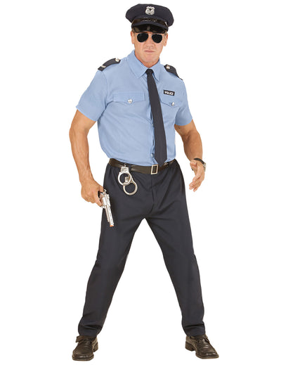 Déguisement de policier pour homme bleu avec casquette et cravate
