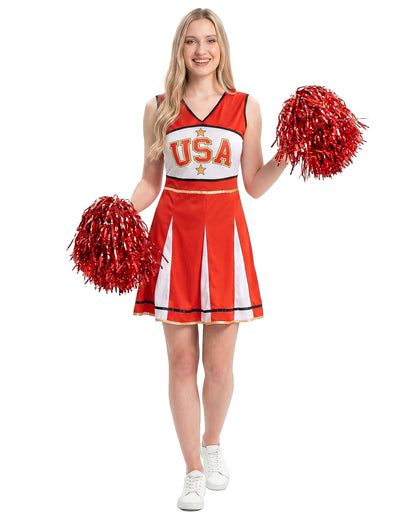 Cheerleader USA kostuum in rood voor vrouwen