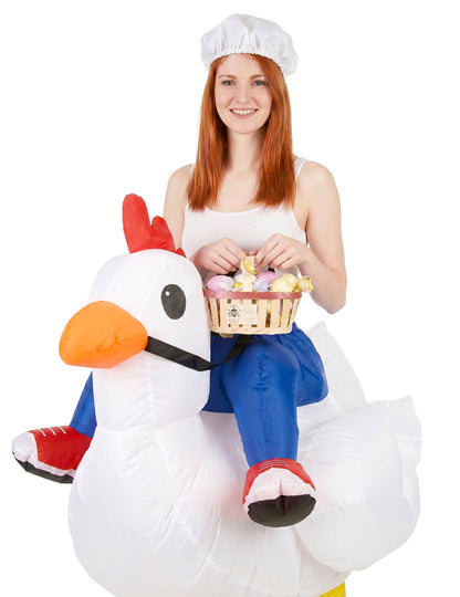 Déguisement poulet gonflable adulte