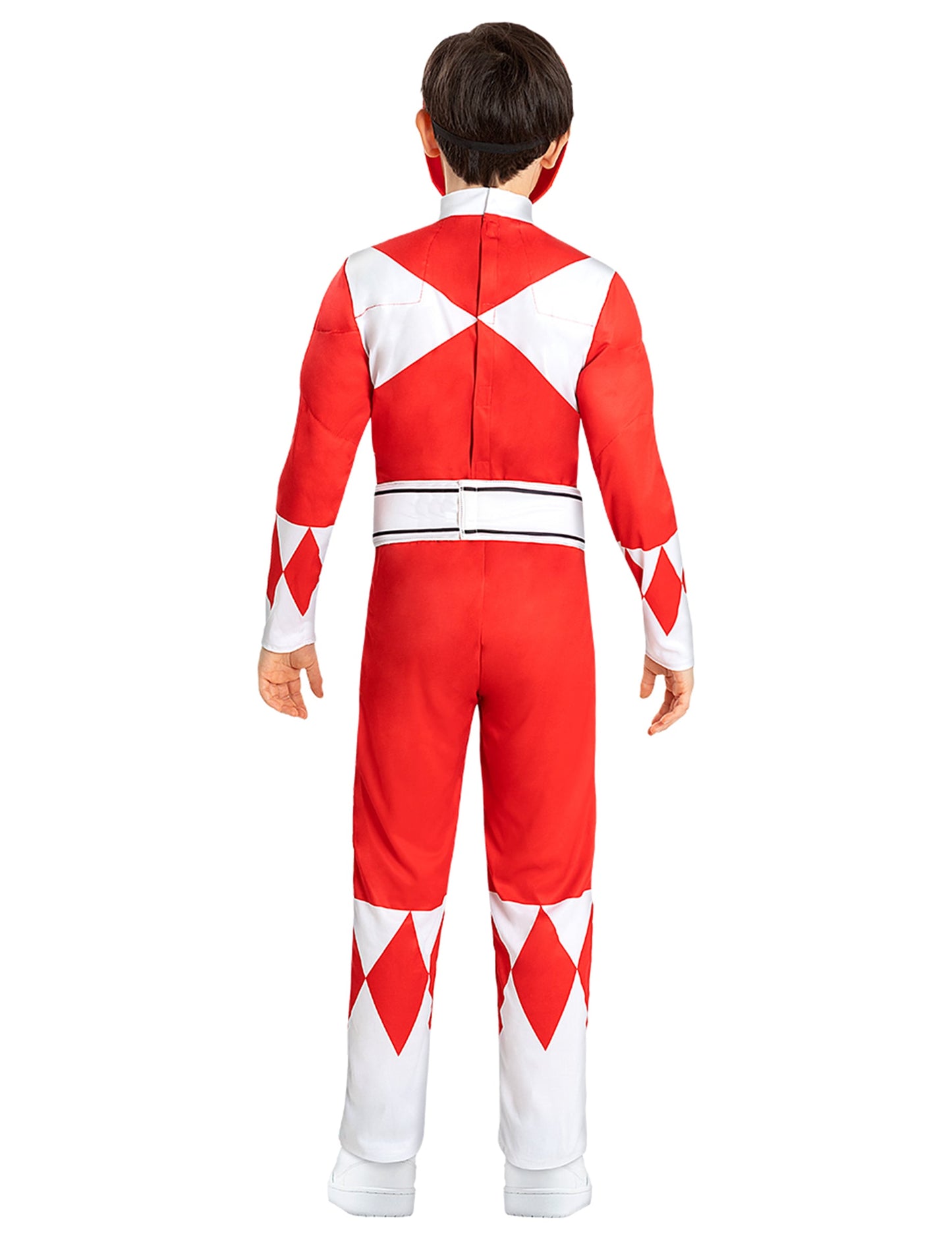 Vue de dos du déguisement Power Ranger rouge musclé
