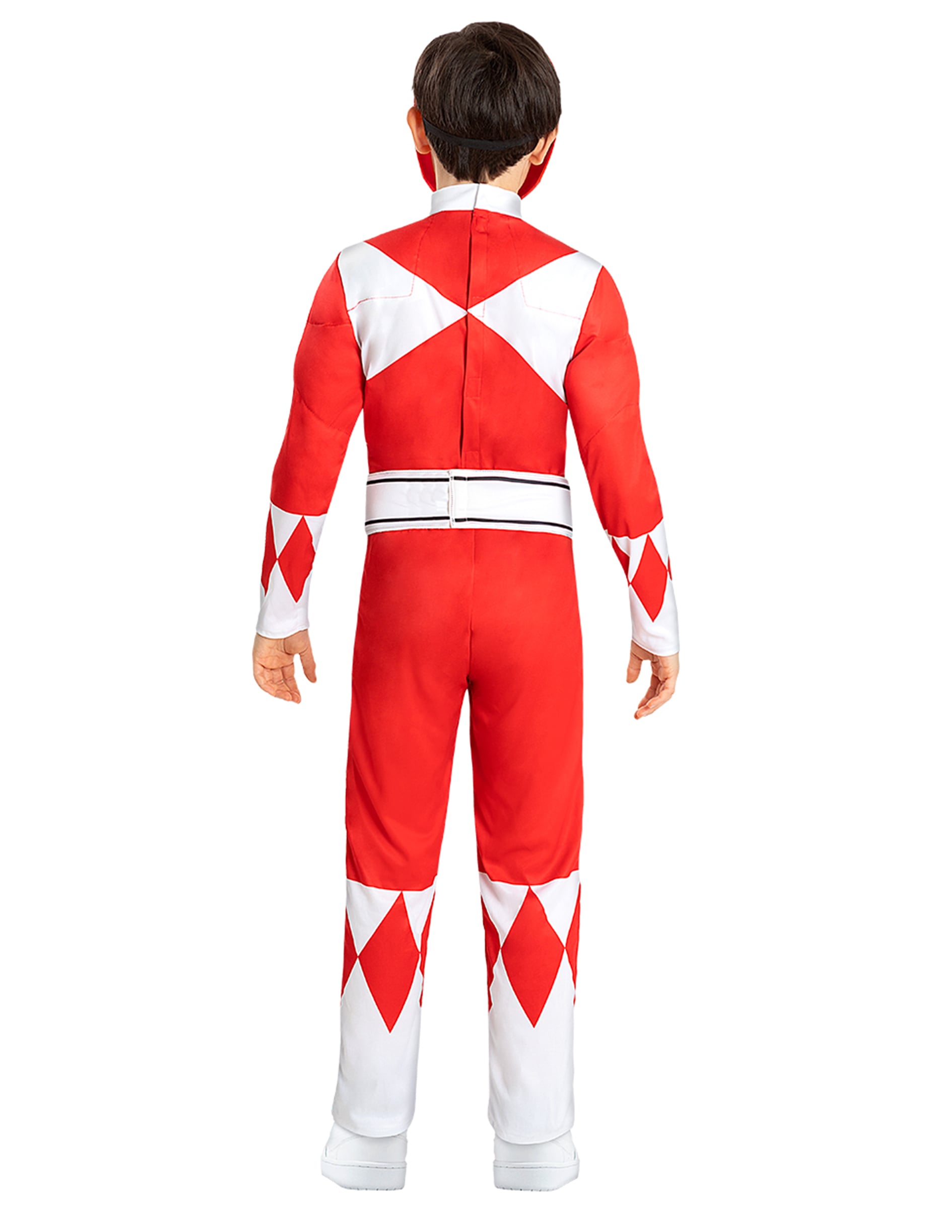Vue de dos du déguisement Power Ranger rouge musclé