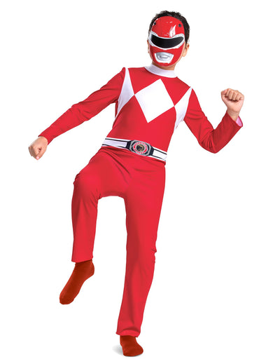 Déguisement Power Rangers rouge classique pour enfant avec masque