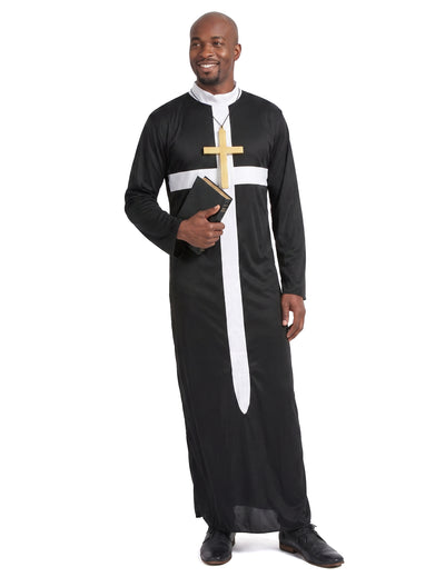 Déguisement prêtre croix blanche homme