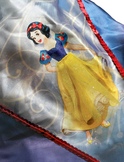 Détail de l'imprimé Blanche Neige avec tulle du déguisement Princesse Ballerine Blanche Neige
