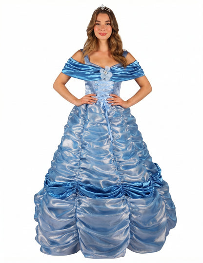 Déguisement princesse bleue haut de gamme pour femme