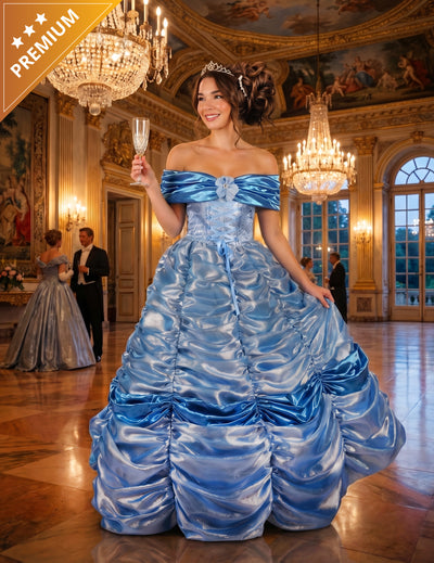 Déguisement princesse bleue haut de gamme pour femme