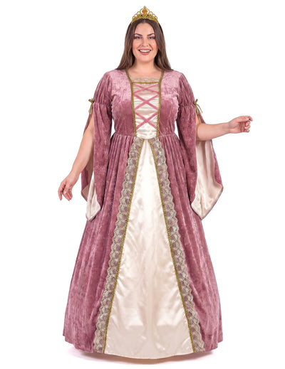 Roze en witte middeleeuwse prinses vermoming vrouw