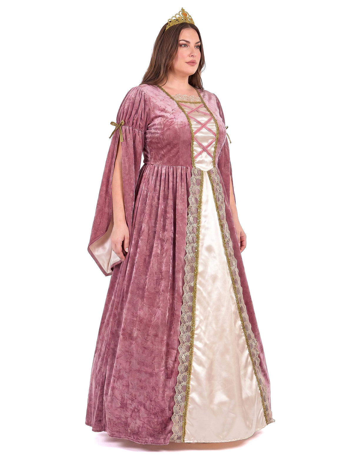 Roze en witte middeleeuwse prinses vermoming vrouw