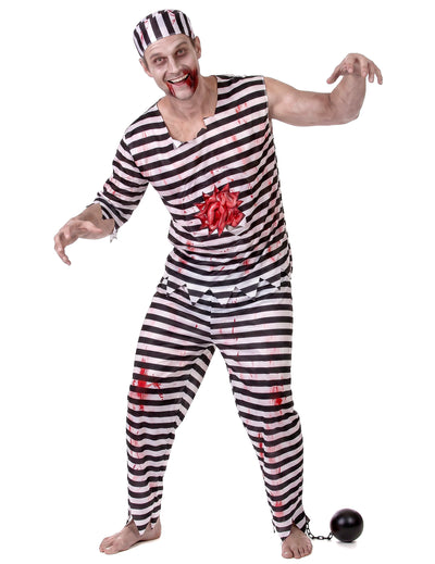 Déguisement prisonnier zombie effrayant homme