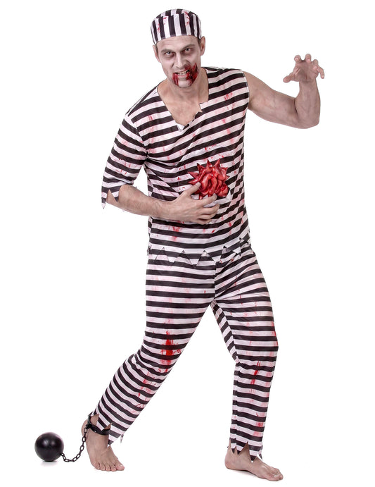Déguisement prisonnier zombie effrayant homme