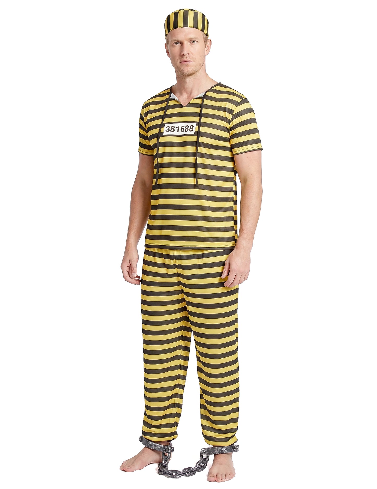 Déguisement prisonnierhomme jaune