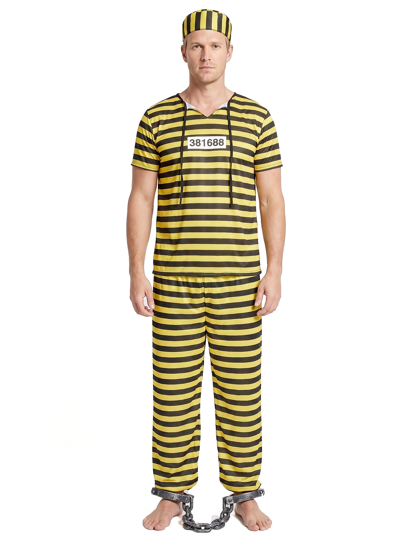 Déguisement prisonnierhomme jaune