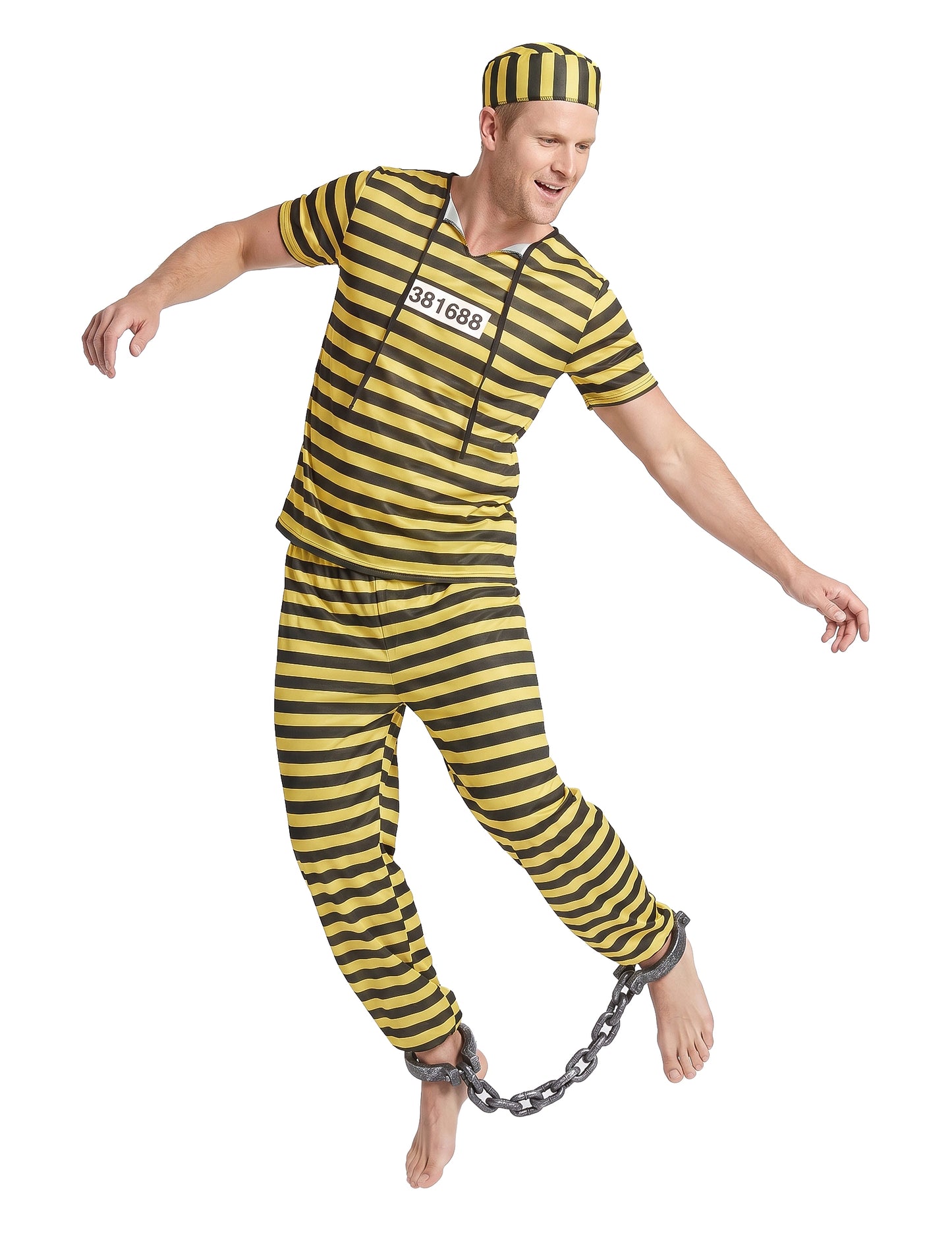 Déguisement prisonnierhomme jaune