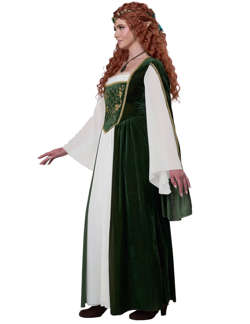 Vue de profil du déguisement de reine elfique