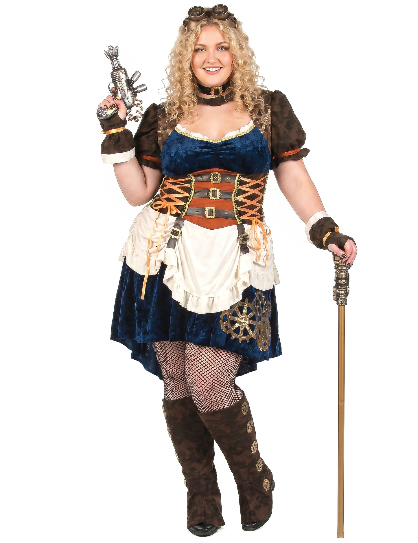 Plus size steampunk kostuum voor dames
