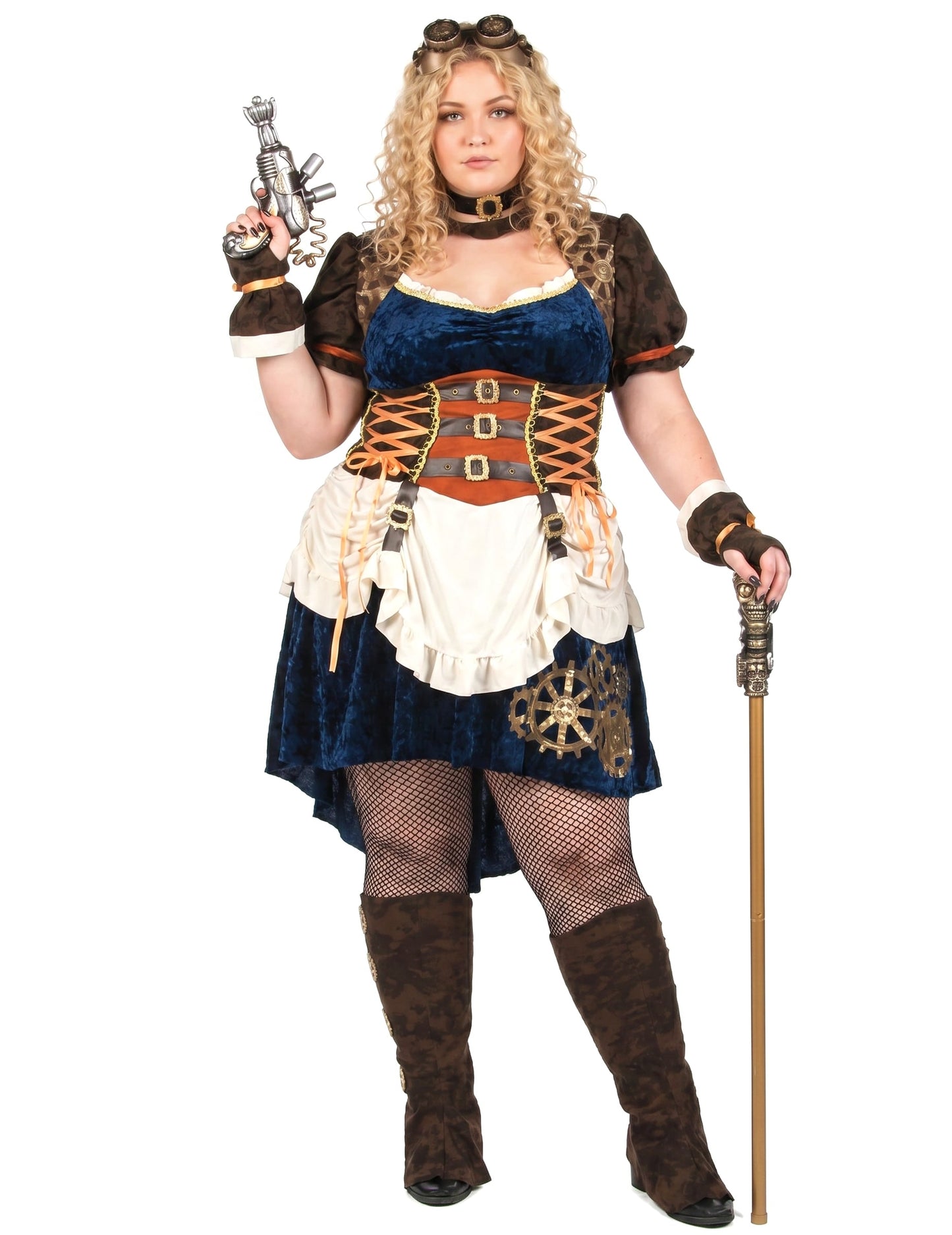 Plus size steampunk kostuum voor dames