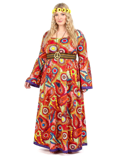 Déguisement robe hippie grande taille femme