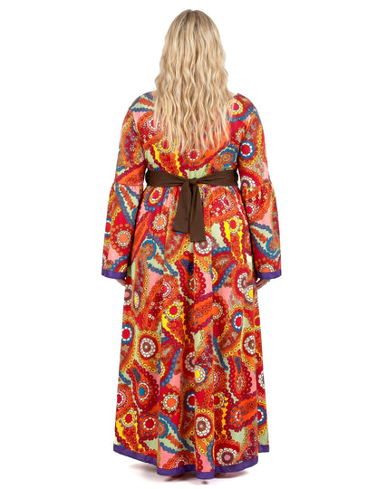 Hippie jurkkostuum in grote maat voor vrouwen
