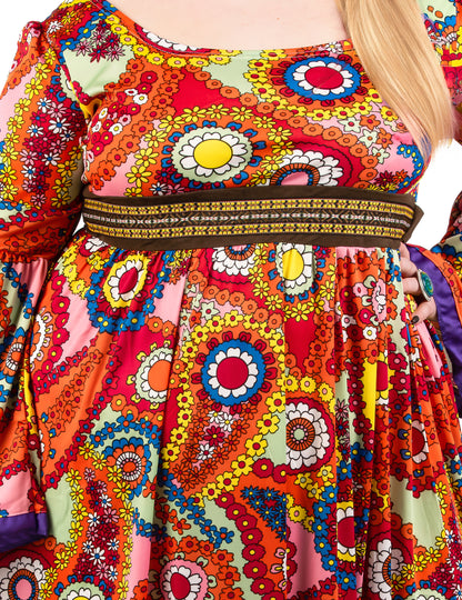 Hippie jurkkostuum in grote maat voor vrouwen