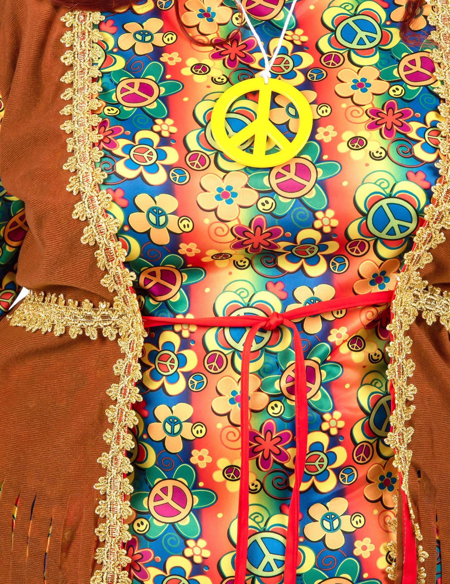 Lange hippiejurk met franjes voor dames grote maten