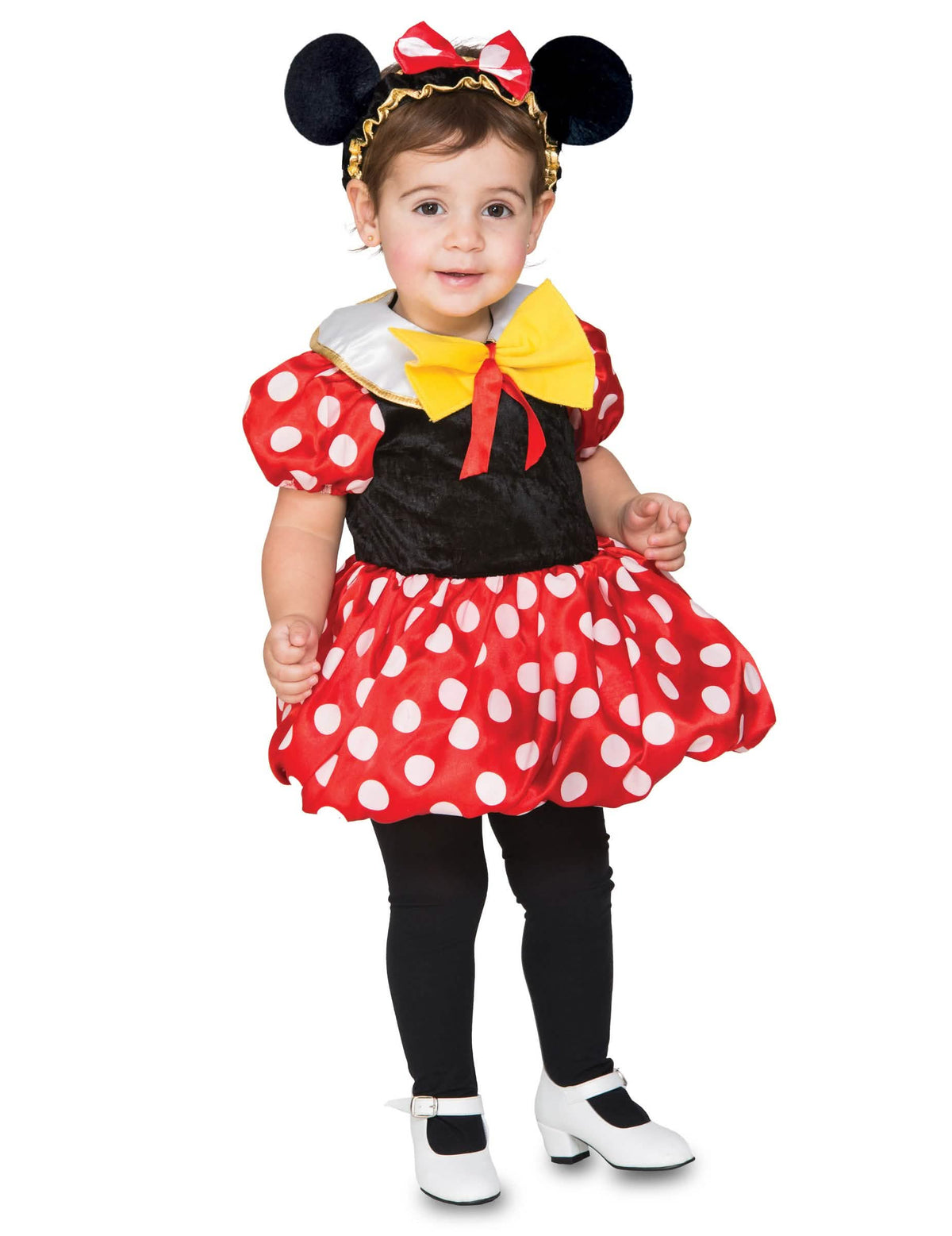Déguisement robe mignonne petite souris pour fille rouge et blanc à pois avec serre-tête