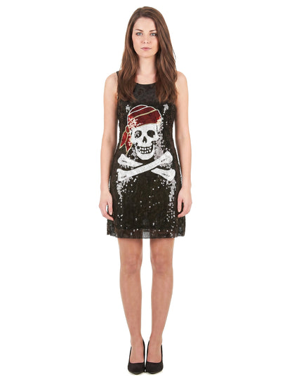 Déguisement Robe sequins tête de mort