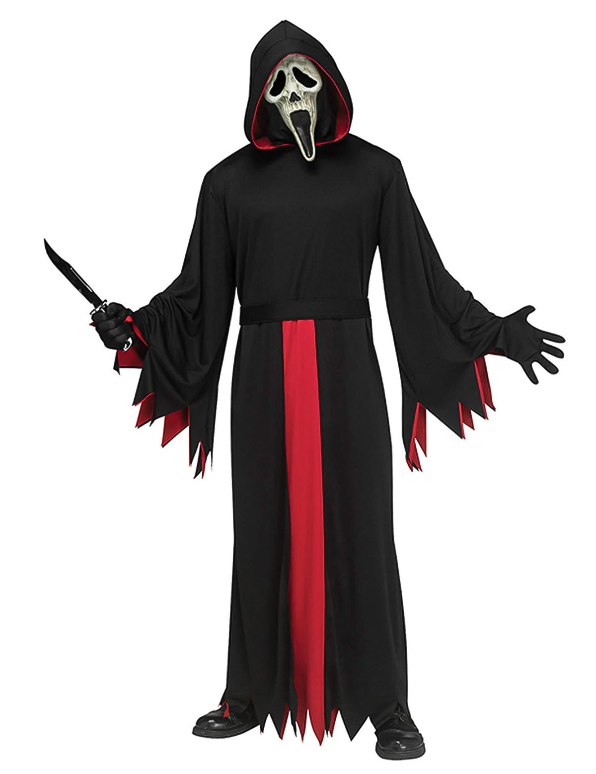 Déguisement Scream™ avec masque noir et rouge adulte