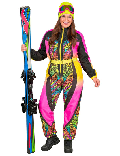 Skiër verkleedpak zebra meerkleurig grote maat volwassenen