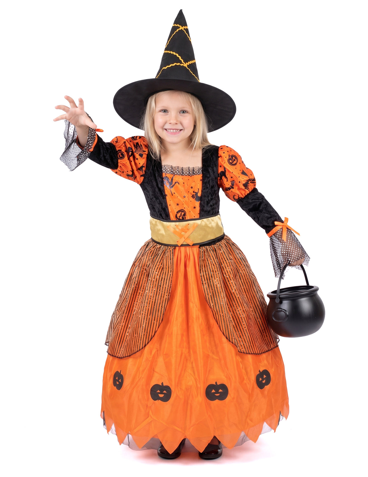 Déguisement sorcière orange fille Halloween