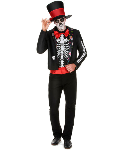 Déguisement Squelette motifs Dia de los muertos homme