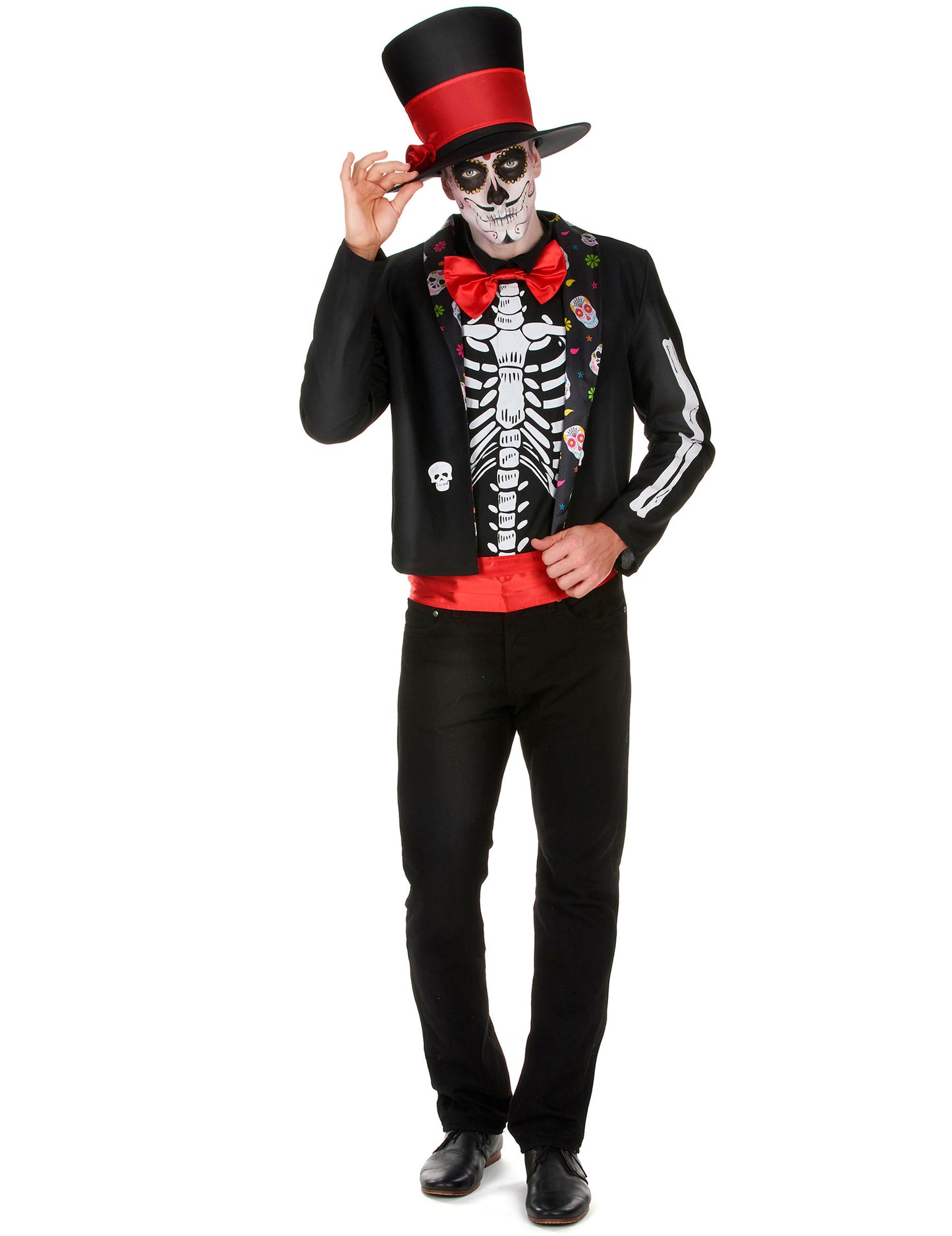 Déguisement Squelette motifs Dia de los muertos homme