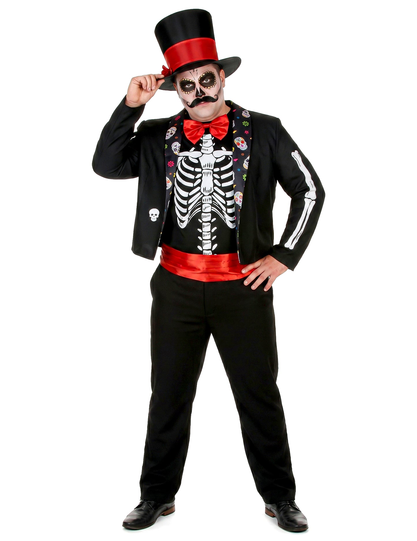 Déguisement Squelette motifs Dia de los muertos homme